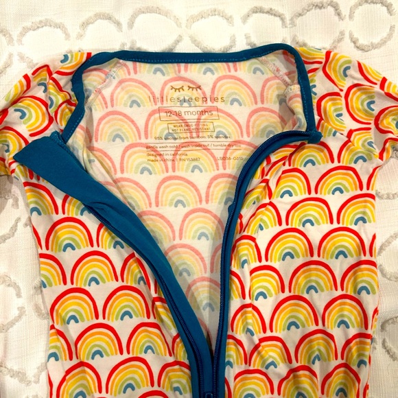 Little Sleepies Zippy two-way zip pajamas rainbow print - Picture 2 of 5